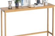 Console Table, Slim Entryway Table, Narrow Sofa Table, 100cm Bamboo Hallway Table for Entryway, Living Room, Bedroom, Foyer, Natural