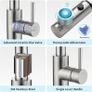 Kitchen Tap With 3 Function Sprayer, Pull Out Mixer With 360 Swivel, Single Handle Sink Tap for Bathroom or Kitchen, Stainless Steel Image 5