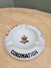 Vintage Porcelain Belgium Navy Coronation Ale Advertising Ashtray