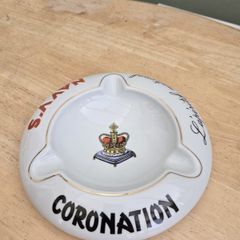 Vintage Porcelain Belgium Navy Coronation Ale Advertising Ashtray