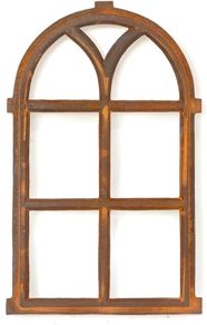 Iron Window with Round Arch | Approx. 98 x 54 cm | Cast Iron Window in Antique Style | for Garden Wall, Garden Shed and Stable Window