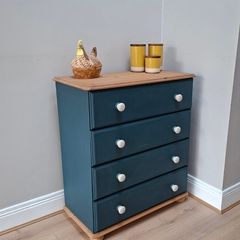 4-Drawer Chest of Drawers with Solid Wood Top