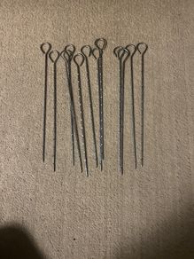 Reusable stainless steel barbecue skewers