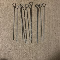 Reusable stainless steel barbecue skewers