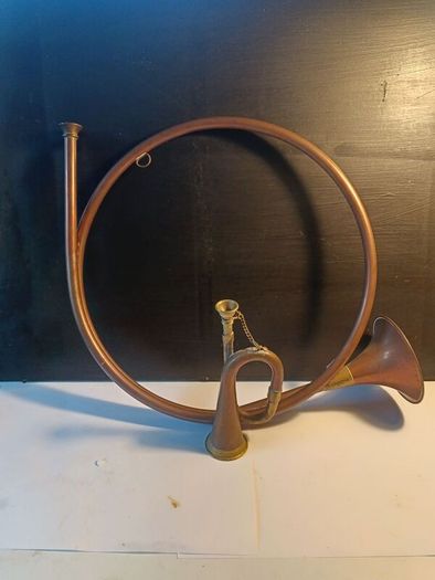 A Pair of Copper and Brass Horns