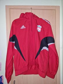 Liverpool FC Adidas 2007/08 1/4 Zip Hooded Drill Top - Small size