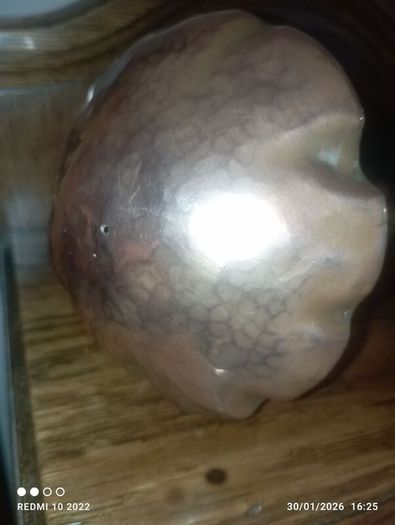 Arts & Crafts Brass & Copper Large Mushroom Shaped Salt & Pepper Shakers (Donegal, Makers Stamp)