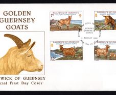 1980 Guernsey Golden Guernsey Goats Commemorative Stamps Addressed First Day Cover (FDC)