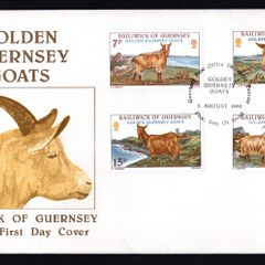 1980 Guernsey Golden Guernsey Goats Commemorative Stamps Addressed First Day Cover (FDC)
