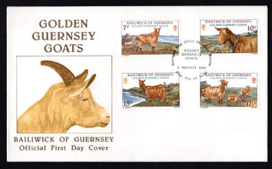 1980 Guernsey Golden Guernsey Goats Commemorative Stamps Addressed First Day Cover (FDC)