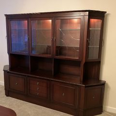 Mahogany Wall Unit & Corner Display Cabinets (Excellent Condition)