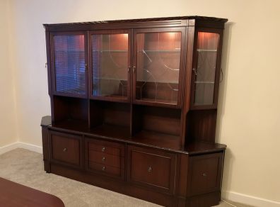Mahogany Wall Unit & Corner Display Cabinets (Excellent Condition)