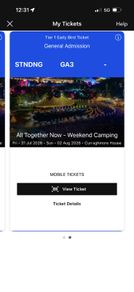 All Together Now ATN Weekend Camping ticket