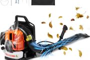 Backpack Leaf Blower, 63CC 2-Cycle Gas Leaf Blower with 1.89L Fuel Tank, 1110CFM Air Volume 220MPH Speed, Ideal for Lawn Care, Leaf Cleaning, and Snow Removal