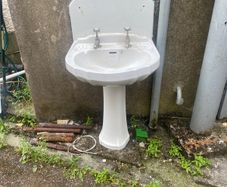 Vintage bathroom sink and pedestal