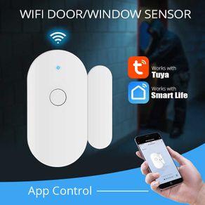 Alexa Google Assistant Smart WiFi Door Sensor Door Open / Closed Detectors Magnetic switch Window sensor home security Alert security alarm