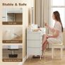 Multi-Storage Elegant Dressing Table, with LED Mirror - White Image 6