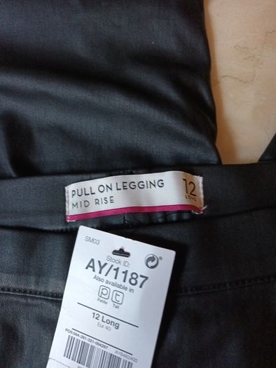 Next Faux Leather  Mid Rise Jeggins.   S.12 L   B.N.W.T