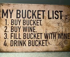 My Bucket list Tin Metal sign