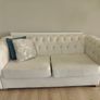 Pair of Cream Chesterfield 3 Seater Sofas E250 for Both Image 2