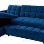 Viral Blue Velvet Kris corner sofa bed with storage Image 2