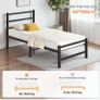 Single Bed Frame, 3ft All Metal Slats Support Platform Bed Frame Image 5