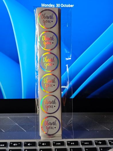 Thank You Laser Stickers / 1" / 120 / NEW