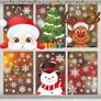 385 Pcs Christmas Window Stickers 10 Sheets Double-Sides Xmas Window Decorations/Santa Clings for Office Christmas Themed Party Image 6