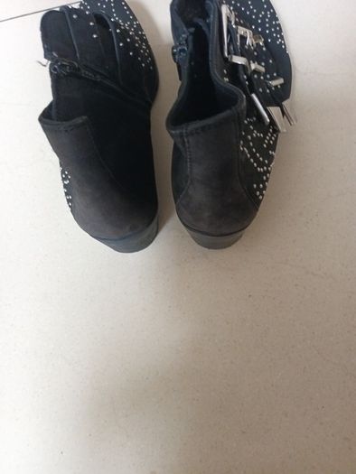 Office Of London Black  Faux Suede Ankle Boots.  S. 41 -8