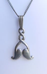 Vintage Sterling Silver 925 Pendant Necklace length 18" - 2,7g