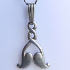Vintage Sterling Silver 925 Pendant Necklace length 18" - 2,7g