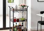 Serving trolley, trolley with 3 levels, with castors