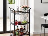 Serving trolley, trolley with 3 levels, with castors