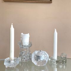 Vintage German Glashutte Bark Vase / Candleholder, Mid Century Glass