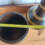 Fabulous Pair of Large Ceramic Vases in the Style of Wood, One Conical in Shape, the other Gourd-Shaped, Both in Excellent Condition Image 9