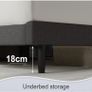 King Bed Frame, Dark Grey, Upholstered Wooden Slat Bed Frame with Headboard Image 5