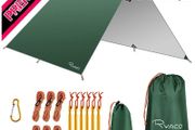 Hammock Rain Fly Tent Tarp, 3m x 3m Tarpaulin Portable Sunshade Lightweight Waterproof Groundsheet Windproof Camping gazebo Picnic Mat Anti UV Sun Shelter for Camping Travel Beach (FREE SHIPPING)