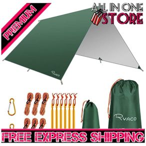 Hammock Rain Fly Tent Tarp, 3m x 3m Tarpaulin Portable Sunshade Lightweight Waterproof Groundsheet Windproof Camping gazebo Picnic Mat Anti UV Sun Shelter for Camping Travel Beach (FREE SHIPPING)