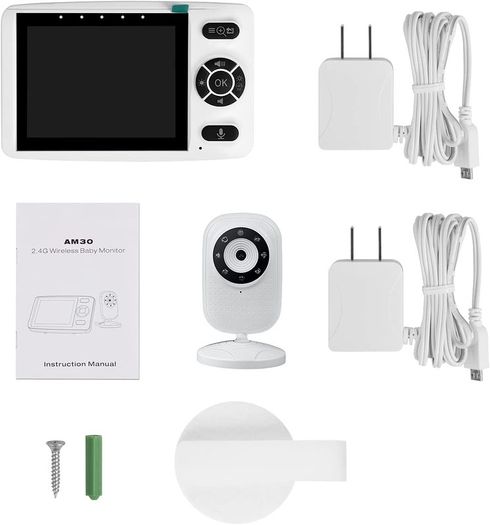 Baby Monitor with camera 3.5 inch HD Screen, Video Baby Monitor with Camera and Audio, Infrared Night Vision, Two Way Talk, VOX Mode, Temperature Monitor, Long Battery Life, Lullaby