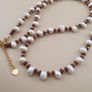 Natural Freshwater Pearl Necklace with Vintage Tiny Jasper Beads Image 10