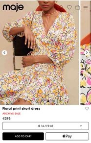 Maje Floral print Short Dress