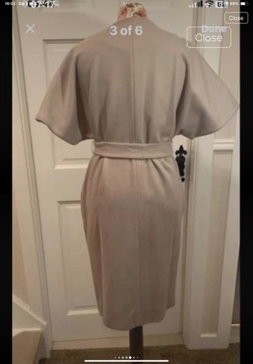 coat oasis size medium tie belted oatmeal beige coat