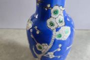 Studio Gleased Blue A N White Pottery Vase.