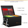 File Box with Lock,Fireproof Document Box with Handle and Zipper,Collapsible File Organiser,Home Office Fire Safe Storage Filing Box for A4 Suspension File Folder Image 3