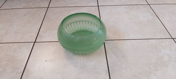 Vintage Green Glass Decorative Bowl
