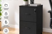 Lockable Mobile Filing Cabinet with 2 Drawers on Wheels  A4
