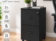 main image for ad Lockable Mobile Filing Cabinet with 2 Drawers on Wheels  A4