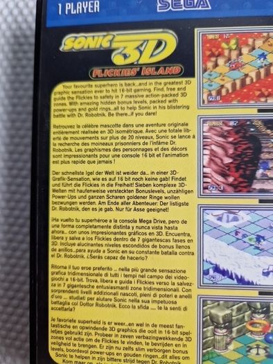 Sonic 3D Flickies Island Sega Mega Drive Arcade Retro Games Original