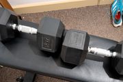 Bolt Bench and 2x 15KG Hex Dumbbells