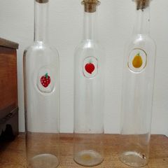 3 Glass bottles for home made infused oils